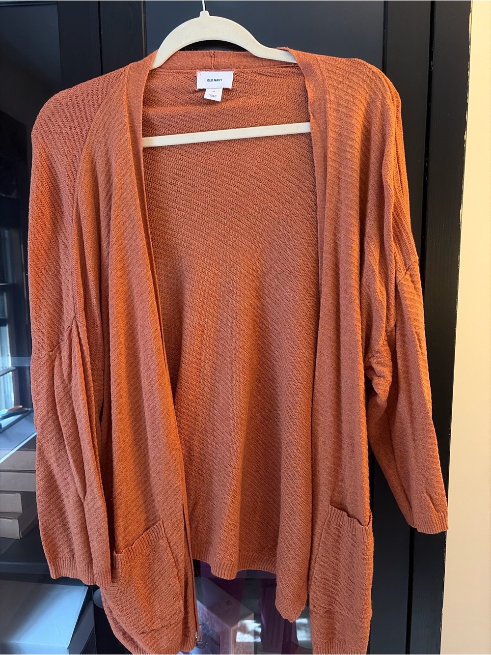 Old Navy Rust Open-Front Cozy Cardigan
